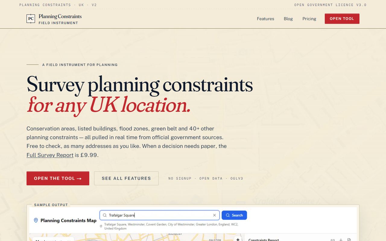 The PlanningConstraints.com homepage